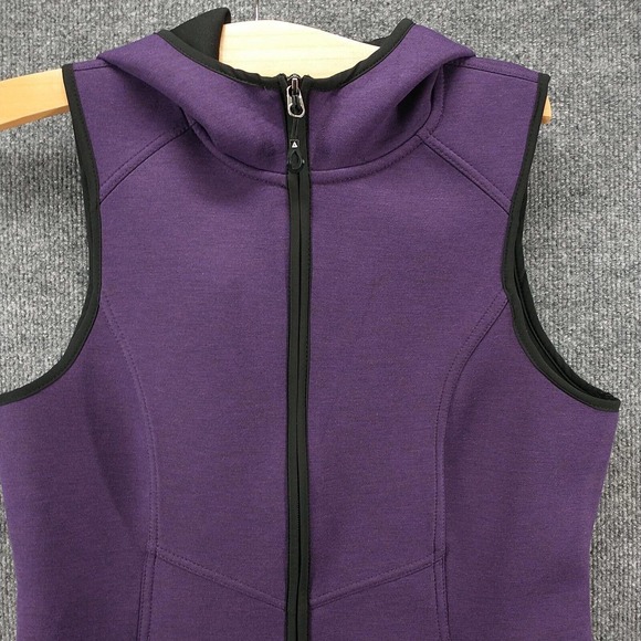 Gerry Women's Hooded Zip Up Vest Purple Small Sleeveless Pocket Polyester Blend - Picture 3 of 14